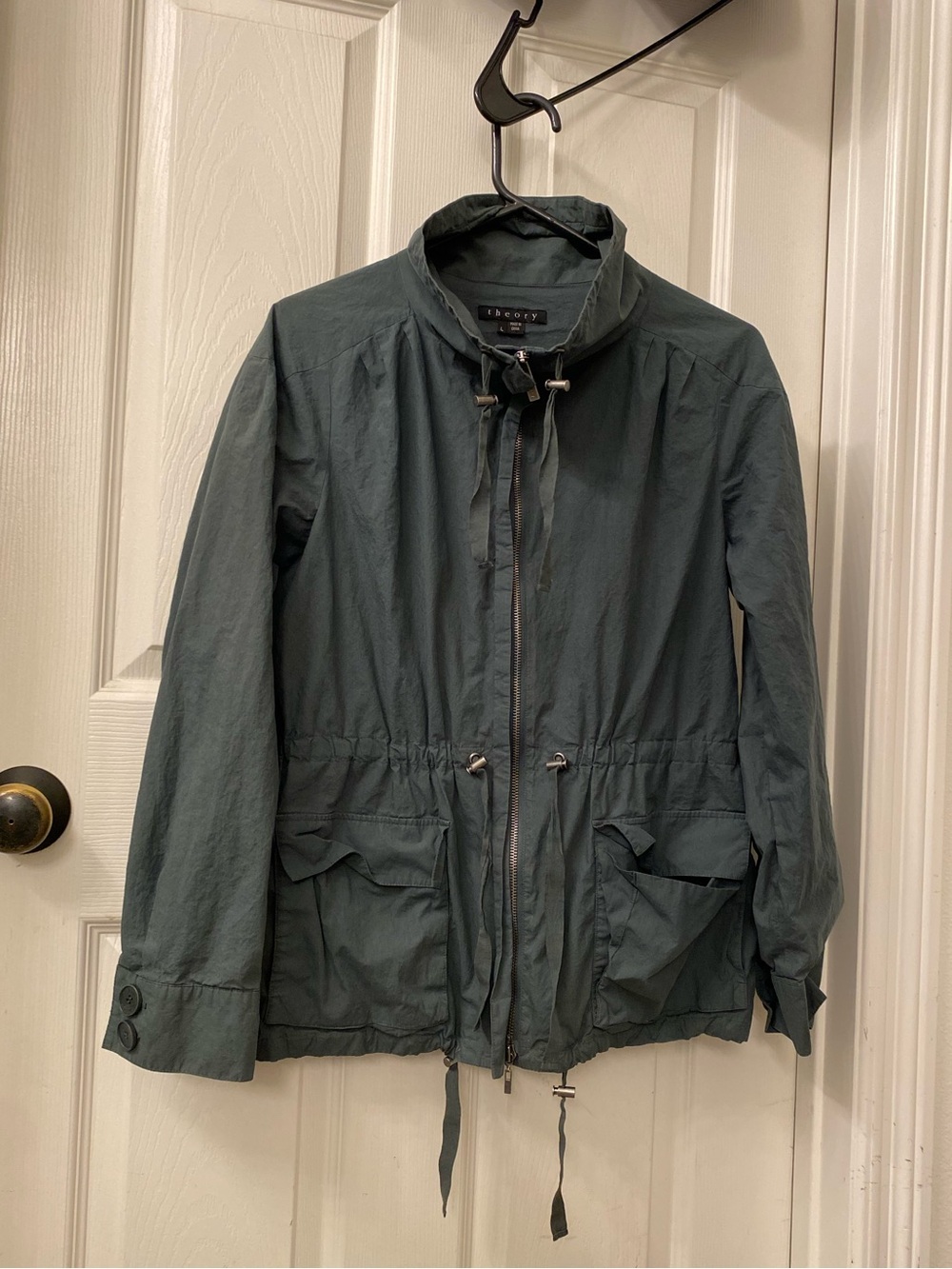 Theory Women’s Dark Green Drawstring Utility Jacket